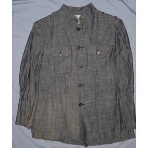 Mr Turk Mens Large Gray Tencel Linen Blend Lightweight Blazer Designer